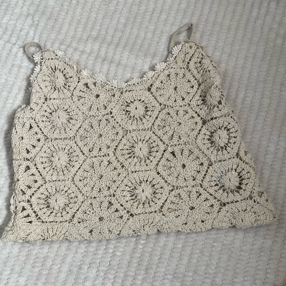 Ellison Crochet Lace Camisole in Cream
